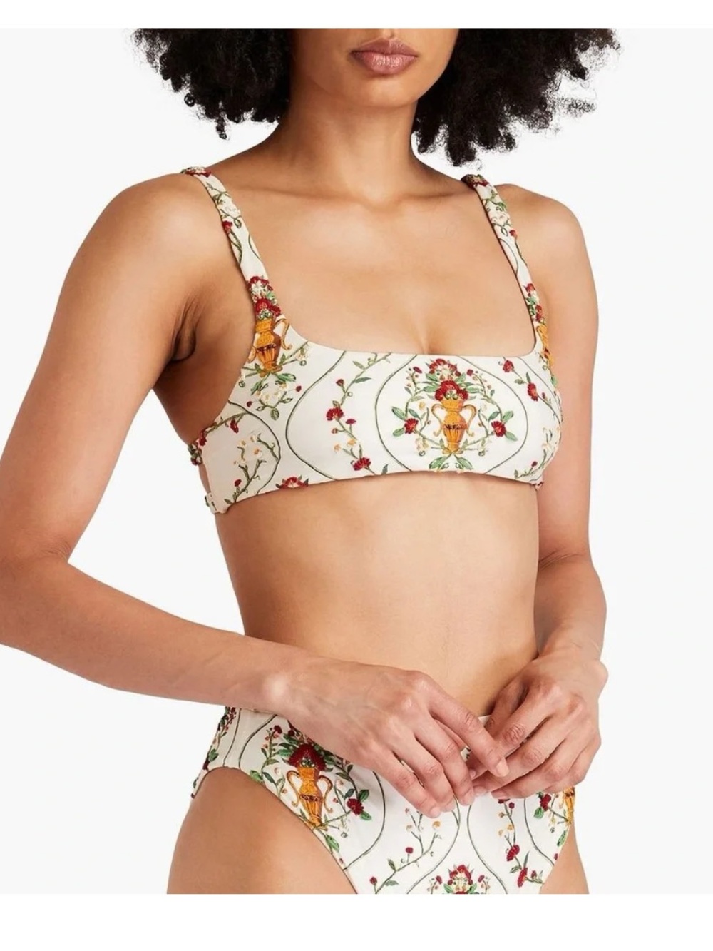 AGUA BY AGUA BENDITA Havana Remedios Floral Print Strappy Bikini Top and Bottom